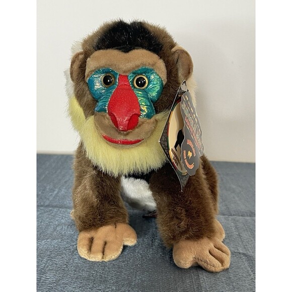 Vintage 90s Merlin The Mandrill Plush Jungle Joes Safari Friends w/Sound - Picture 1 of 6